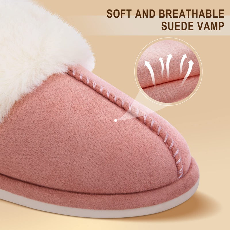 Parlovable Women's Memory Foam Slippers - Cloud-Like Comfort for Hard Floors, Ultra-Soft Machine Washable Indoor Outdoor House Shoes with Non-Slip Sole, Lotus Root Pink 9-10 - Image 2